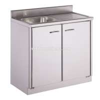 stainless steel commercial kichen storage cabinet with sink