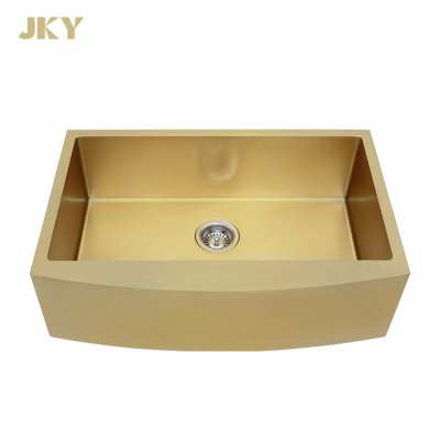 30 Inch Sinlge Nano Gold  Apron Front Stainless Steel Sink For Kitchen