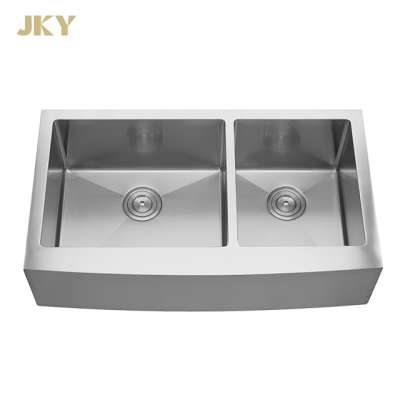 16 Gauge Double Bowl Undermount  Apron Front Sink Stainless Steel Kitchen