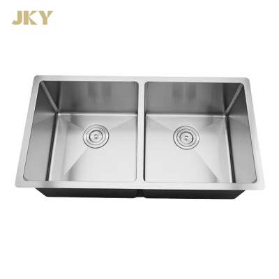 Malaysia Handmade Double Undermount Stainless Steel Sink For Kitchen