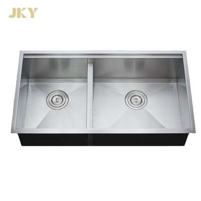 Handmade Double Bowl Basin Stainless Steel Kitchen Sink From China/Malaysia Factory