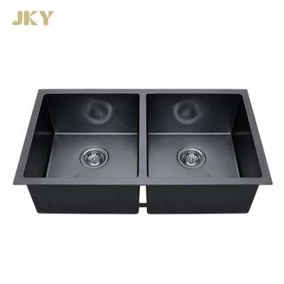 Stainless Steel Black Double Bowl Kitchen Nano Sink