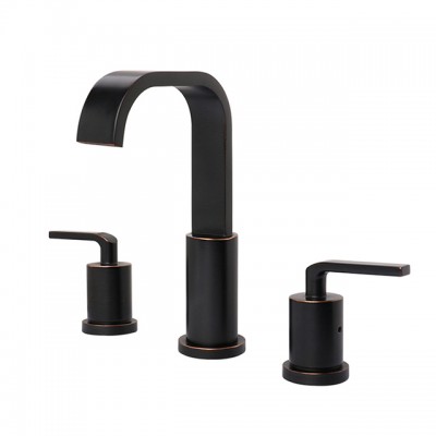 Two Handle Delicate Ceramic Cartridge Bathroom Wash Basin Faucet