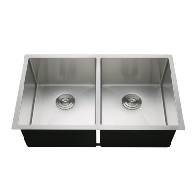 33 Inch Undermount Double Bowl Stainless Steel Kitchen Sinks, 16 Gauge, 33X19, RD-3319