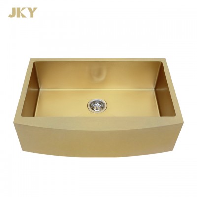 30 Inch Single Nano  Gold  Apron  Stainless Steel Sink For Kitchen